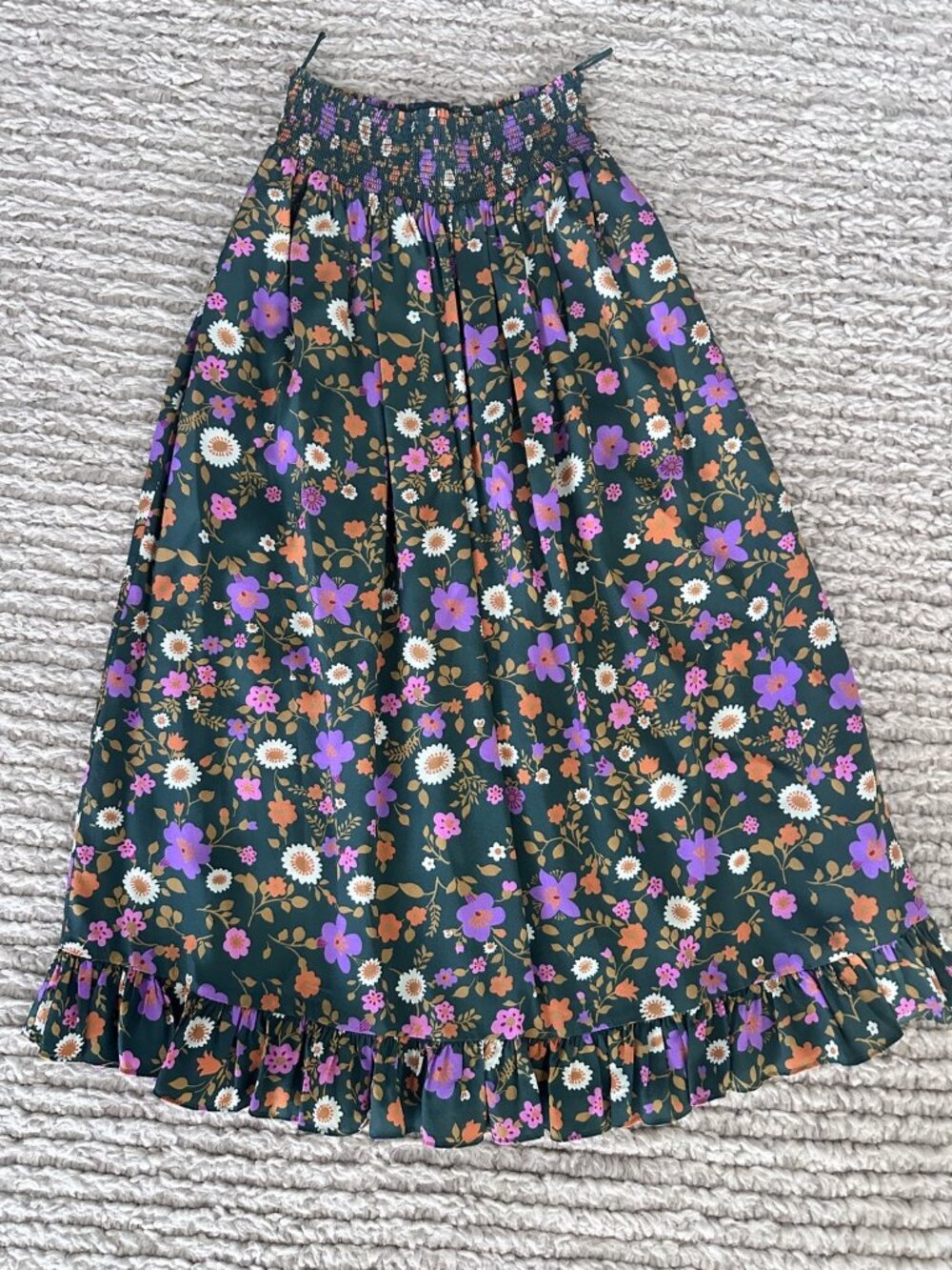 Scanlan Theodore Emerald Silk Floral Midi Skirt | US 4